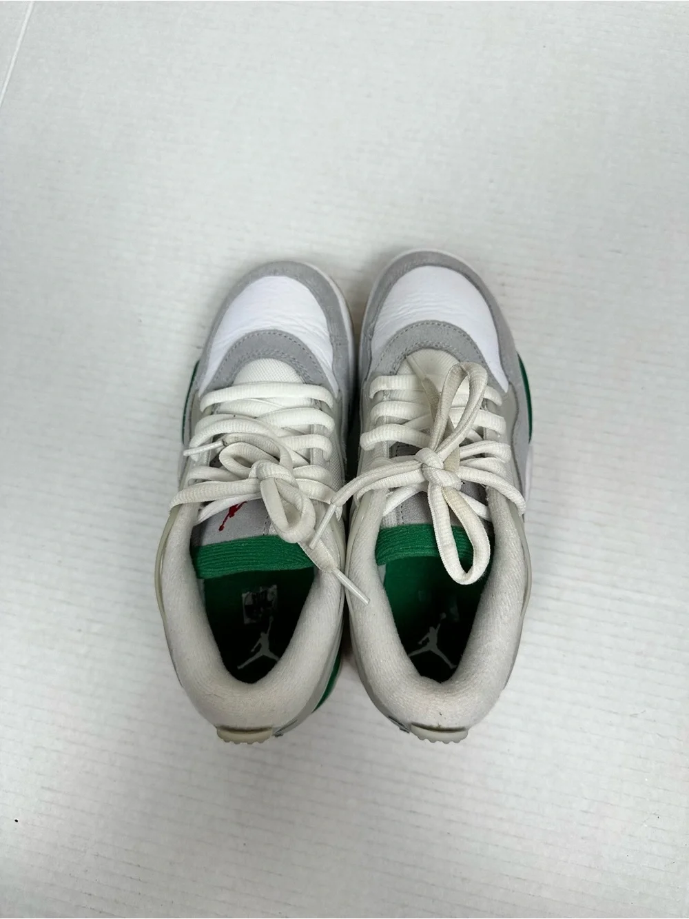 Nike Air Jordan 4 RM FQ7938-103 White/NeutralGrey/Wolf Grey/Pine Green Kids 4.5Y - Picture 9 of 15